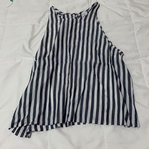 Grey and white striped tank top